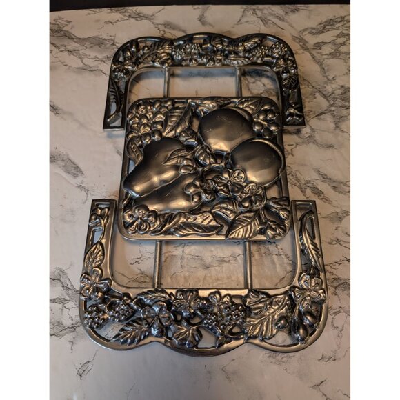 Lenox Metal Trivet Decorative Fruit-Themed With Floral Design Adjustable Length - Picture 3 of 8